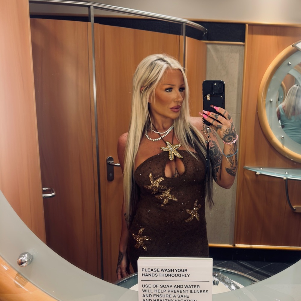 Brown Starfish Embellished Dress
